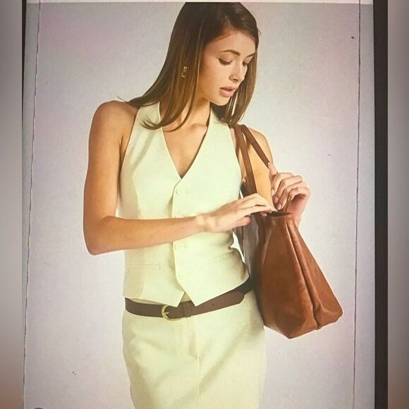 NWT Endless Rose Cream Sleeveless Button Vest Dress - Picture 1 of 9